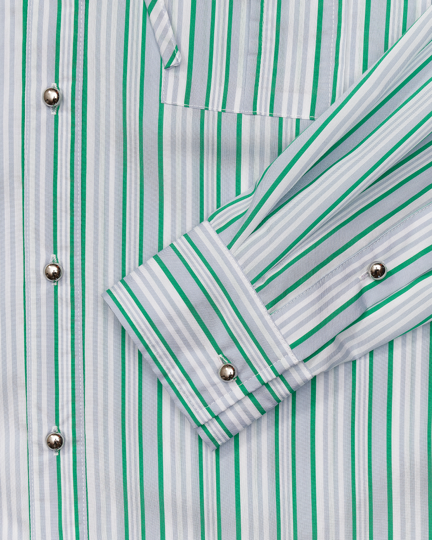 Ball Button Hooded Stripe Shirt