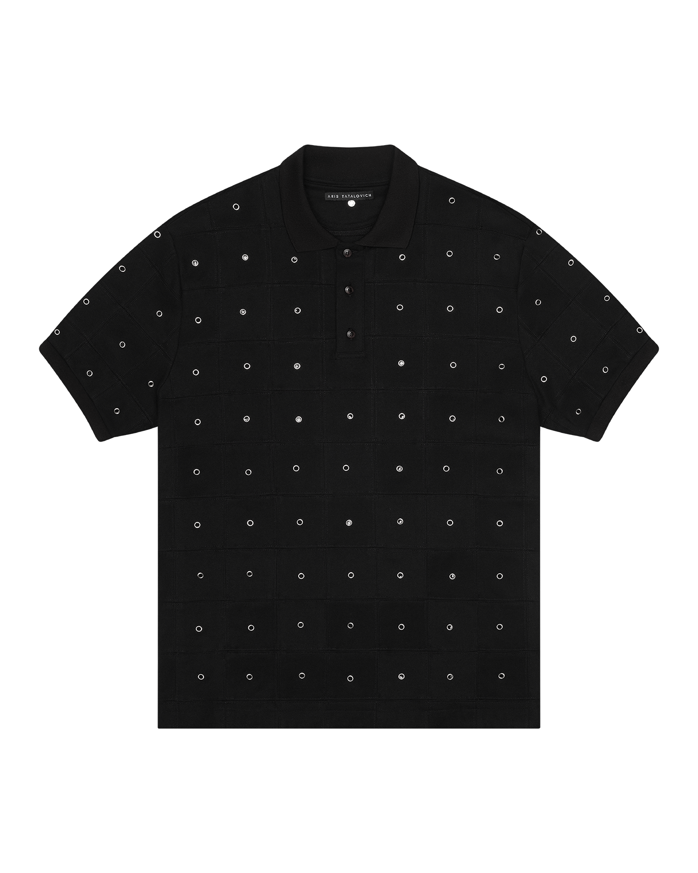 Eyelet Patchwork Polo