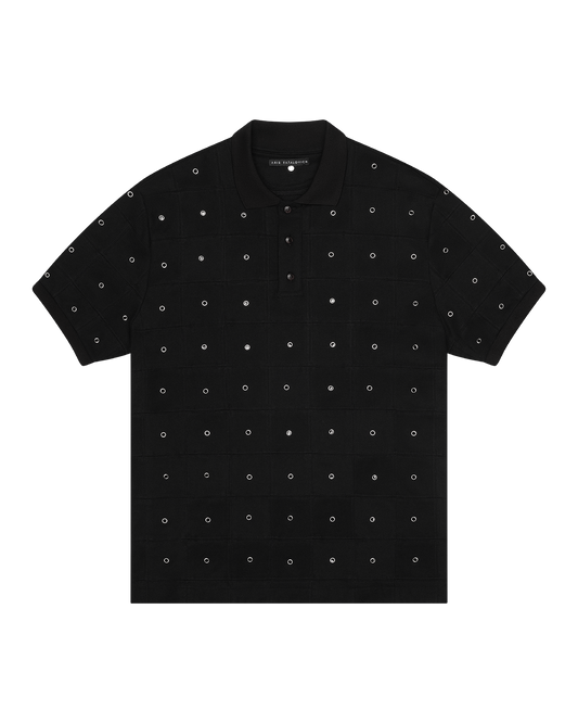 Eyelet Patchwork Polo