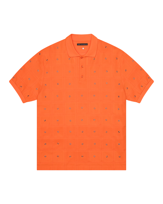 Eyelet Patchwork Polo