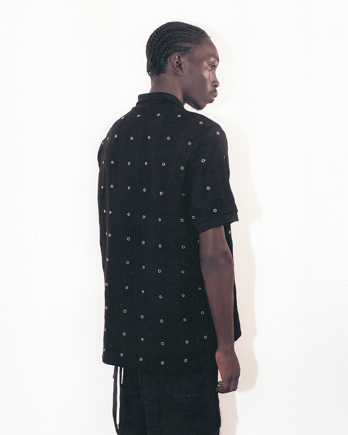 Eyelet Patchwork Polo