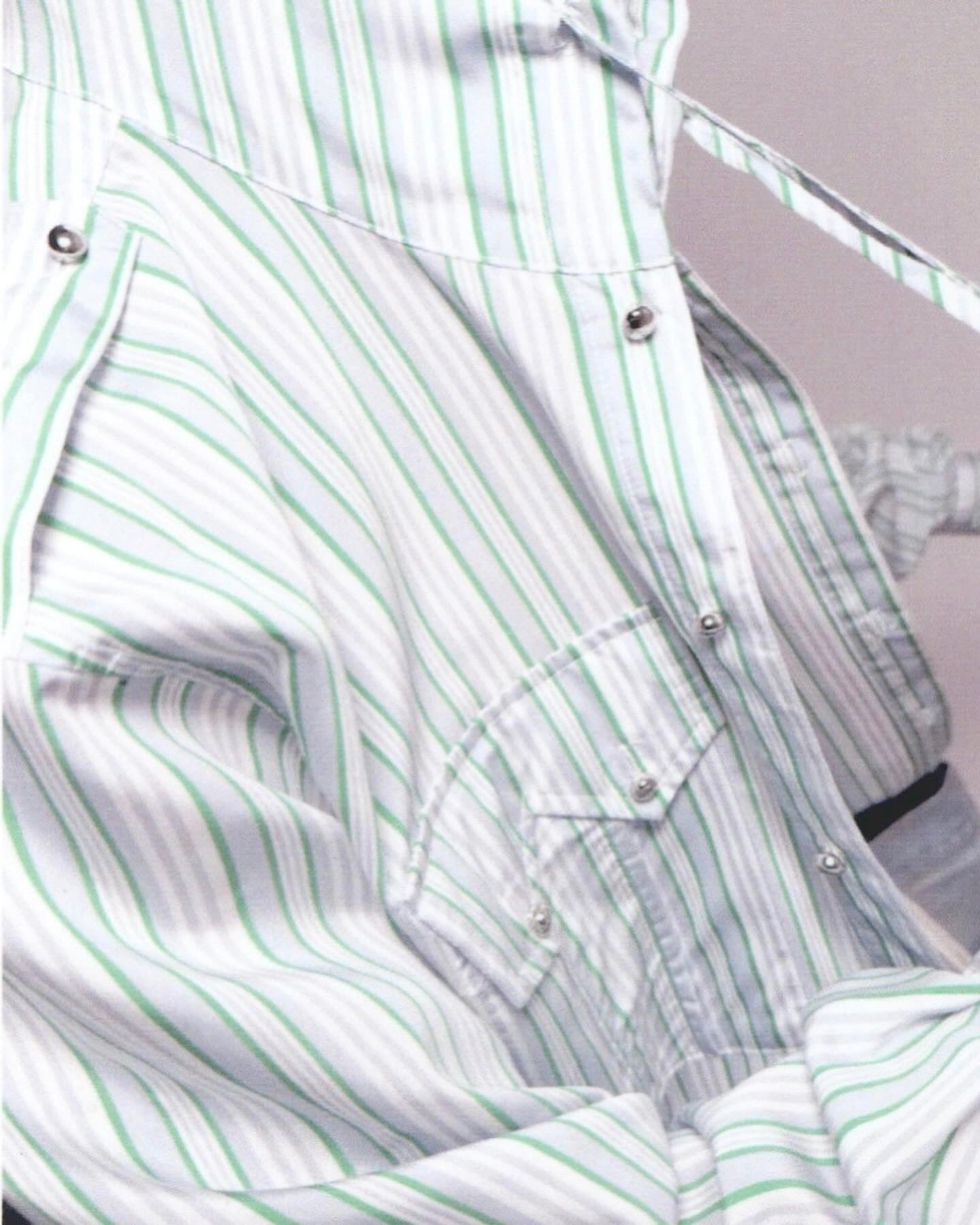 Ball Button Hooded Stripe Shirt