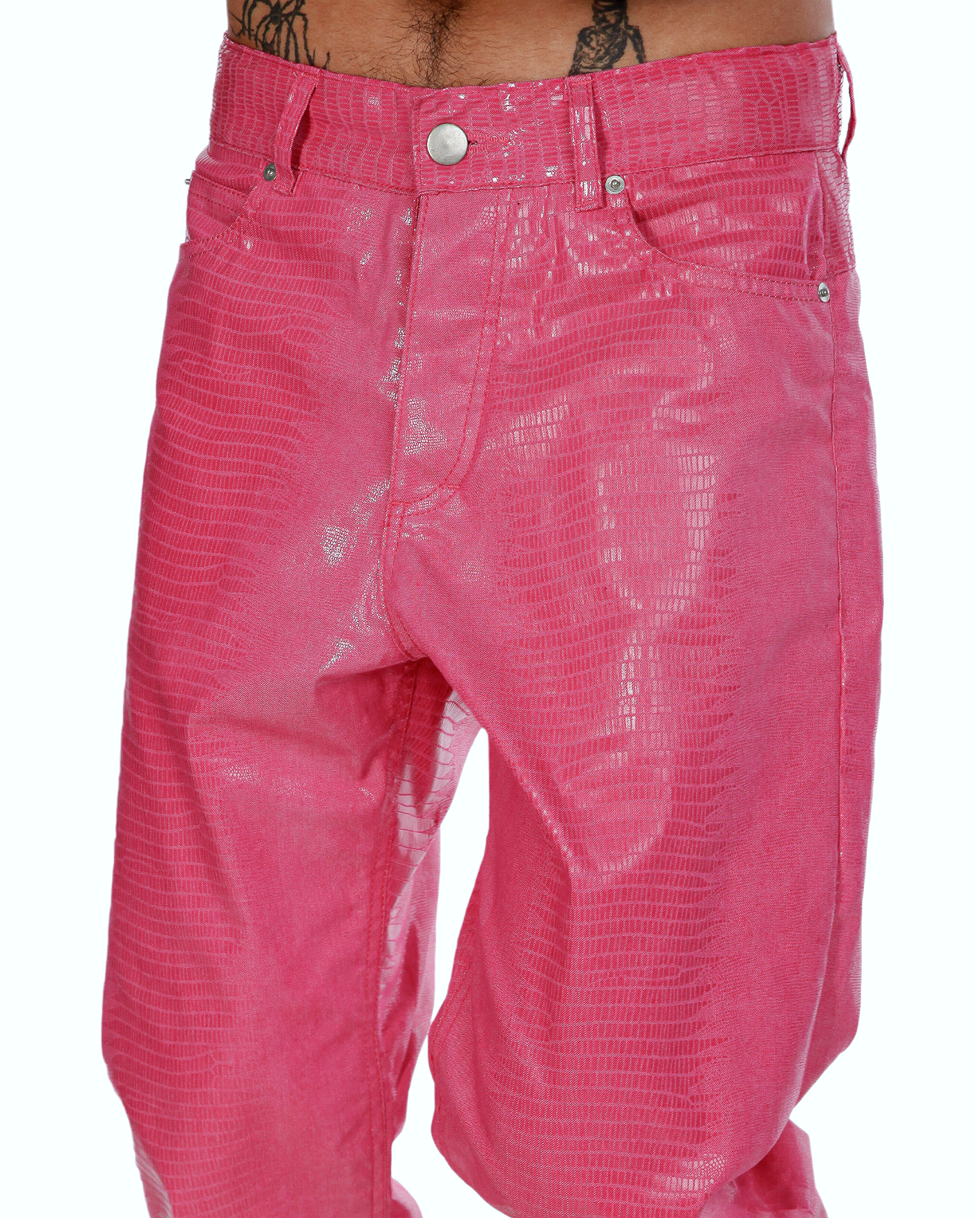 Alligator Coated Denim Jeans