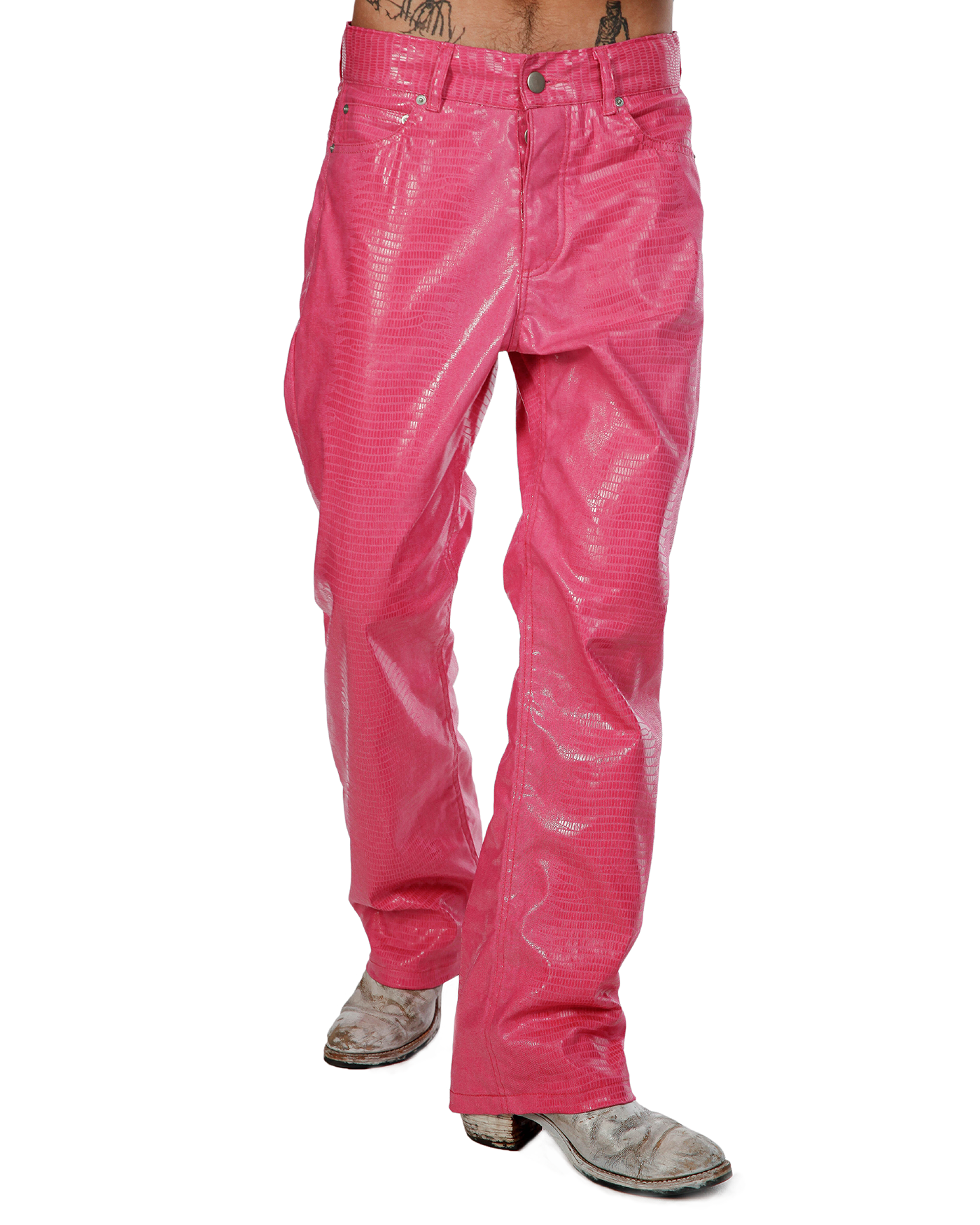 Alligator Coated Denim Jeans