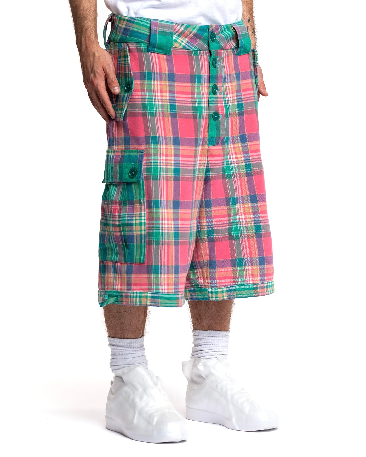 Plaid Cargo Shorts